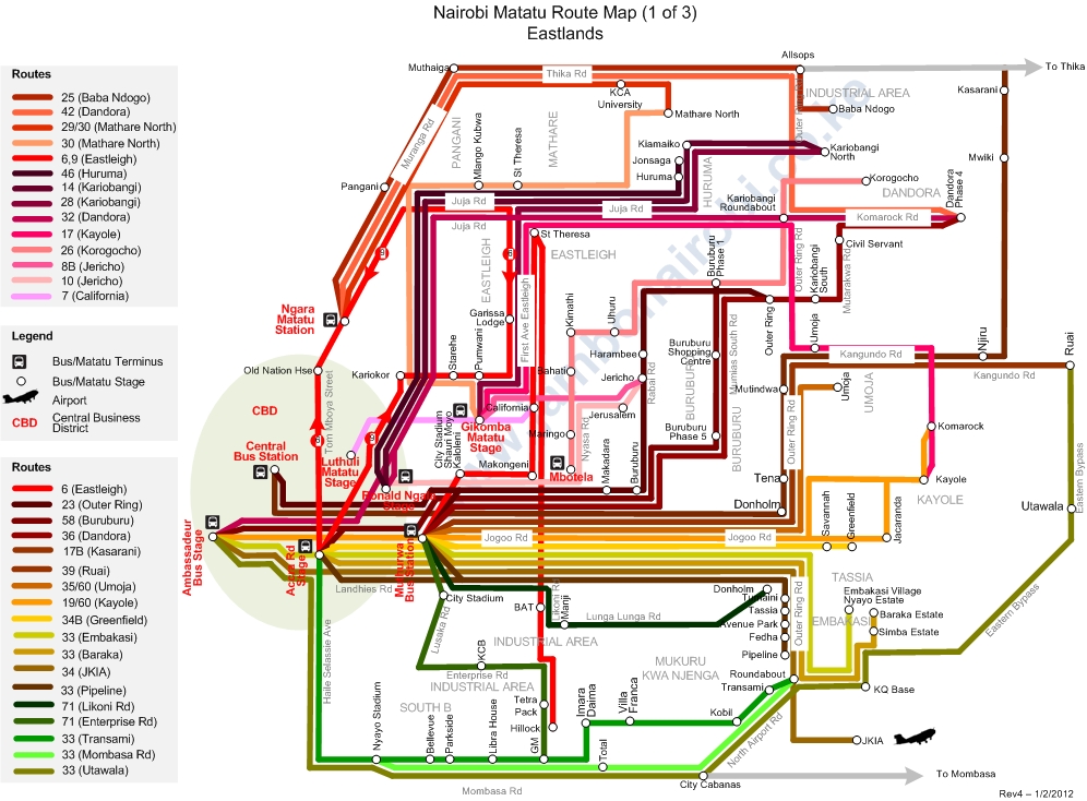 Nairobi Matatu Routes 101
