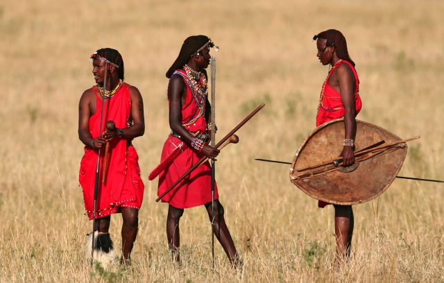 MASAI MARA,KENYA, AFRICA- FEB 12: Masai Warriors Editorial 