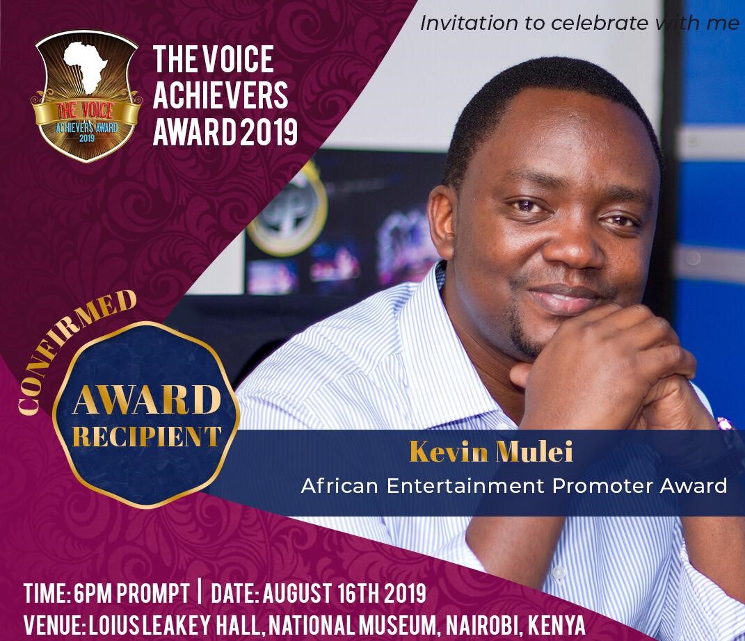 African Entertainment Promoter Award for the Year 2019: Kevin Mulei